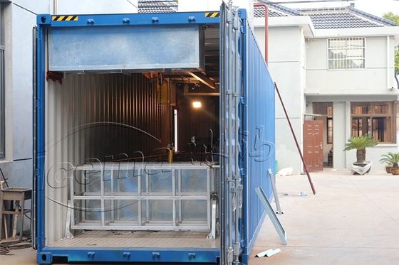 RefComp ضاغط 31.25KW 8T حاوية كتلة آلة الثلج القابلة للإزالة للميناء والرصيف