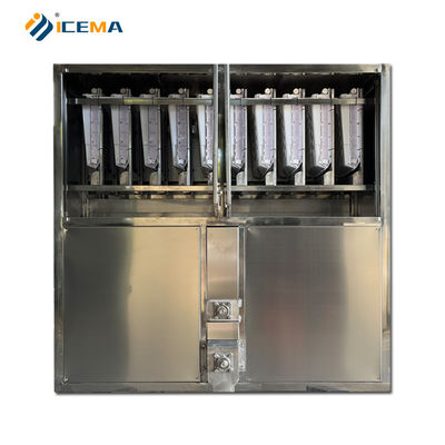 22*22*22ملم حجم الثلج 1 طن 2 طن 3 طن صناعية مكعب الثلج صنع آلة مع 10.5kW الطاقة