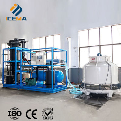 آلة صنع الثلج الأنبوبية ICEMA قابلة للتخصيص الناتج اليومي 1T-30T مناسبة لبيع أشرطة الثلج يمكن توفير الفنادق مع آلة التعبئة أكياس الثلج
