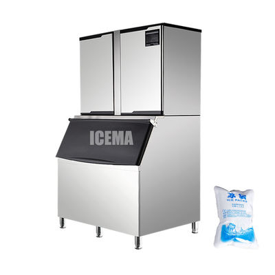 سعر جيد آلة ICEMA 1000KG 24H الآلية لصنع مكعبات الثلج من طن واحد مع ضاغط كوبلاند الانترنت