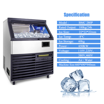 آلة مكعبات الثلج التجارية 36kg التخزين الآلي 240V 110V 220V